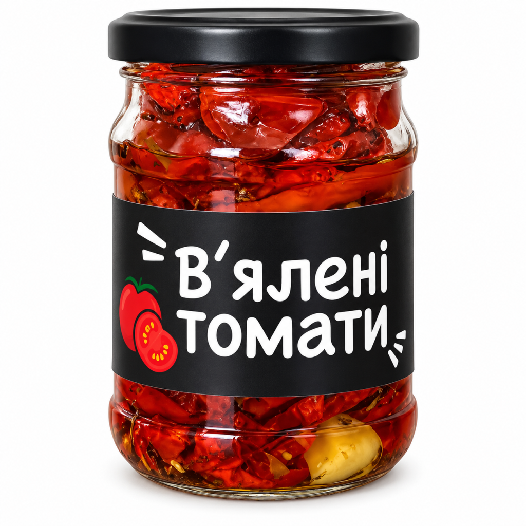 Томати вялені в олії зі спеціями та часником